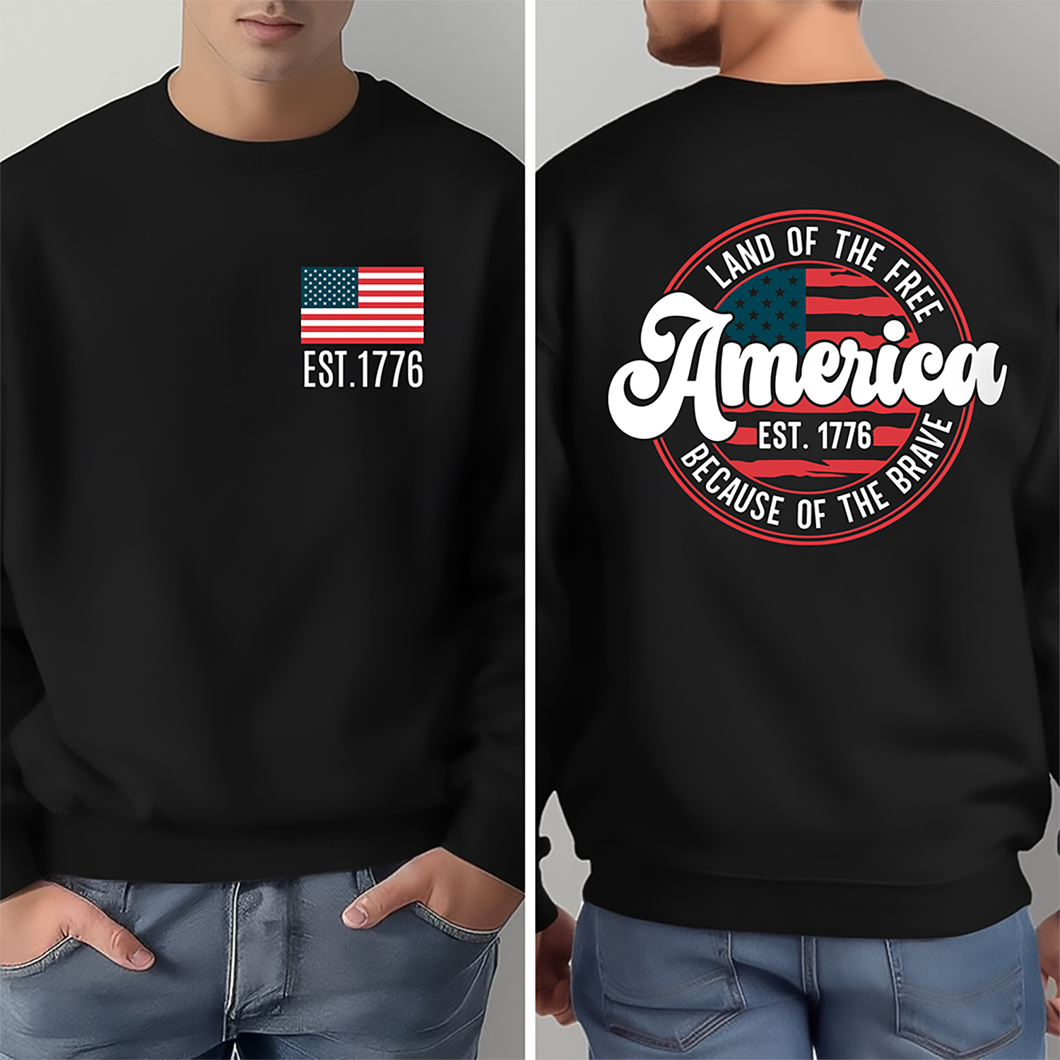 Personalized America Est 1776 T-Shirt Gift for Dad | Independence Day