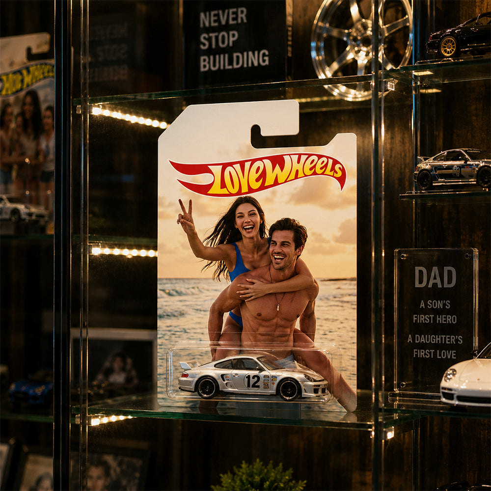 Custom Photo Hot Wheels Anniversary Gift for Couples