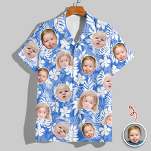 Load image into Gallery viewer, Personalized Tropical Aloha Hawaii Shirt Custom Photo Gift for Dad
