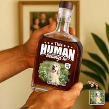 Load image into Gallery viewer, Personalized Photo Whiskey Bottle Custom Name Gift for Pet Lovers
