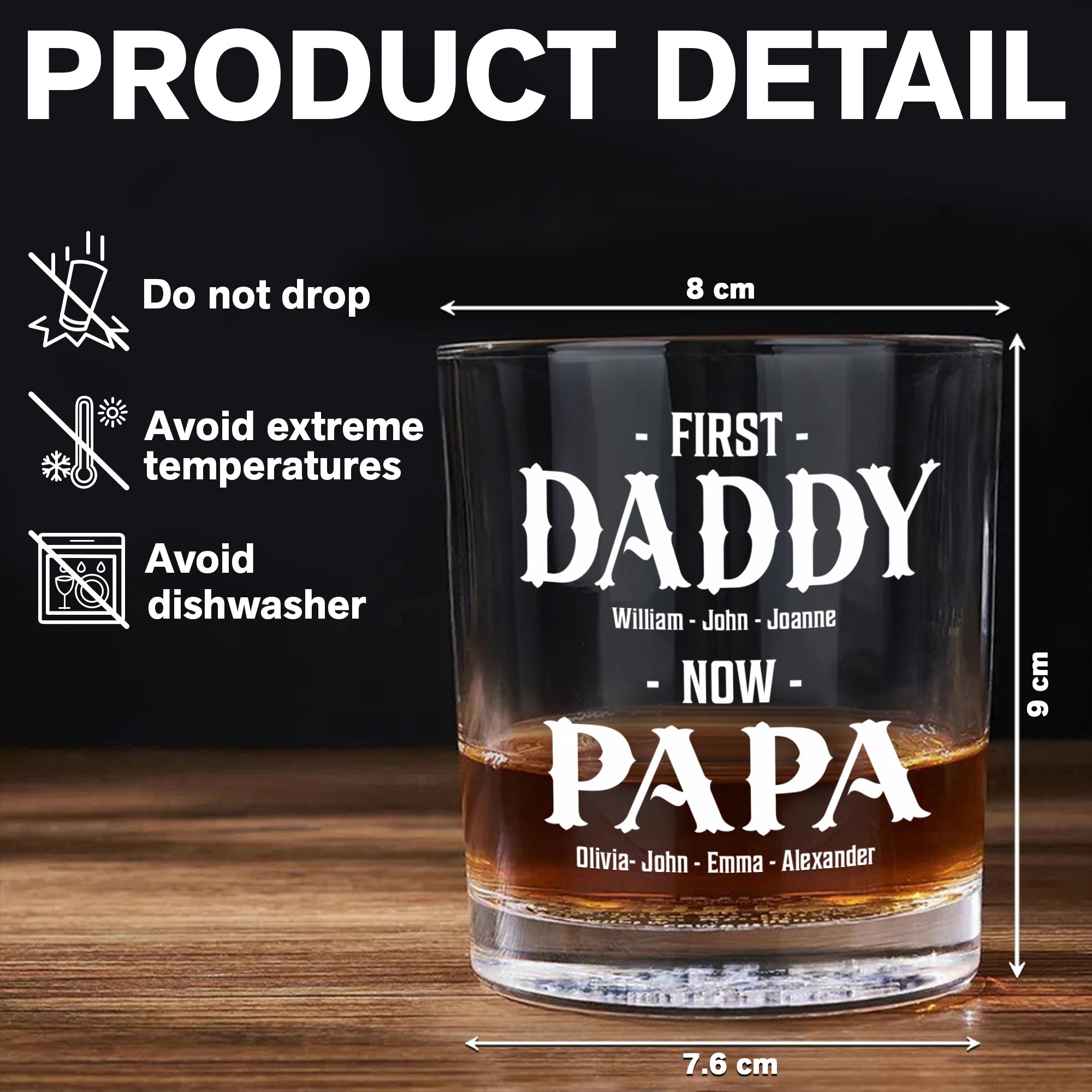 Personalized Whiskey Glass Gift for Dad and Grandpa - Father’s Day