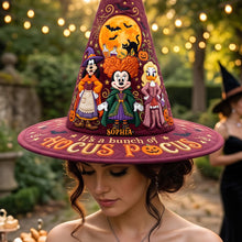 Load image into Gallery viewer, Personalized Quilted Witch Hat Custom Name Halloween Gift
