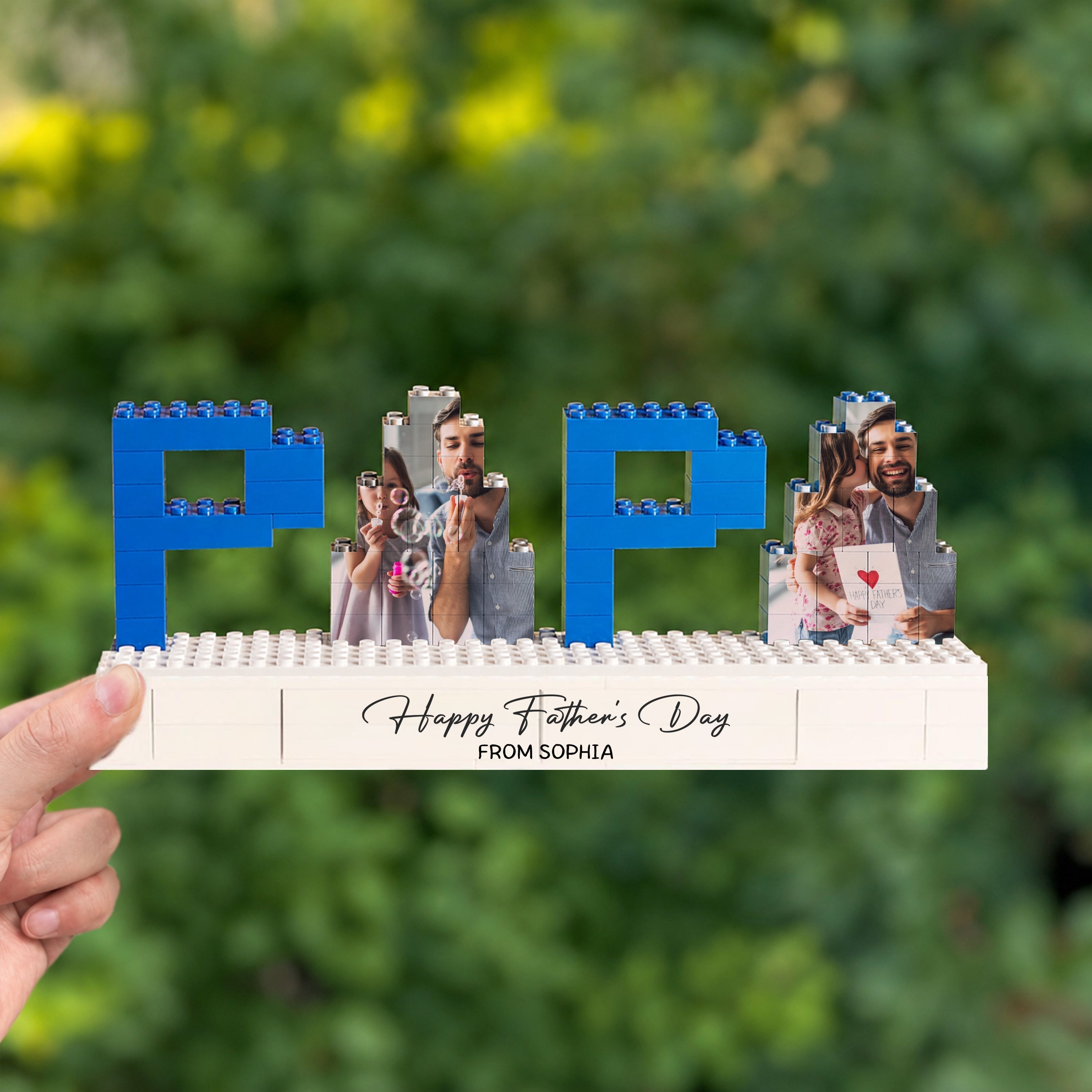 Personalized Photo Building Blocks Custom Gift for Dad