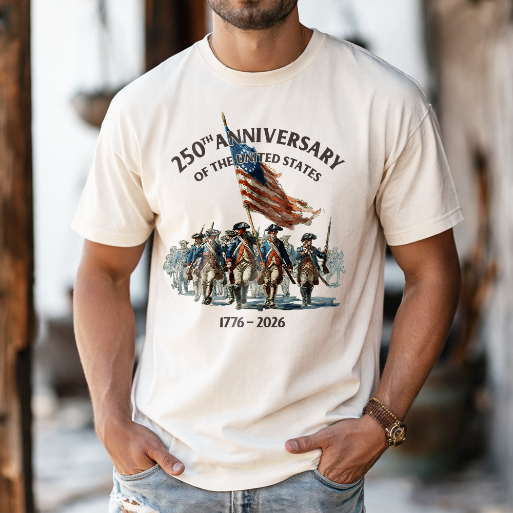 250th Anniversary T-Shirt American Flag Gift for Him/Her