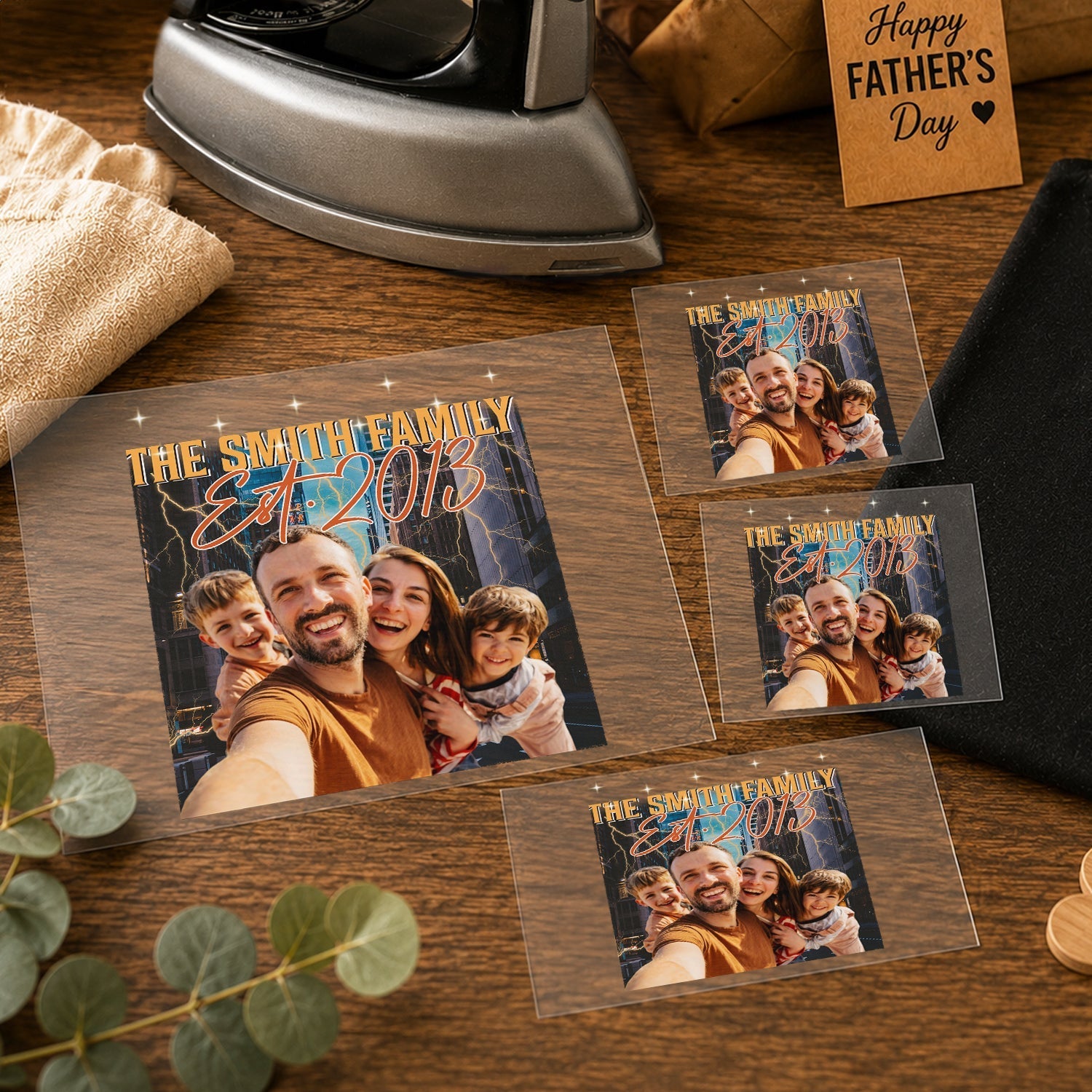 Personalized Retro Photo DTF Transfer Gift for Dad