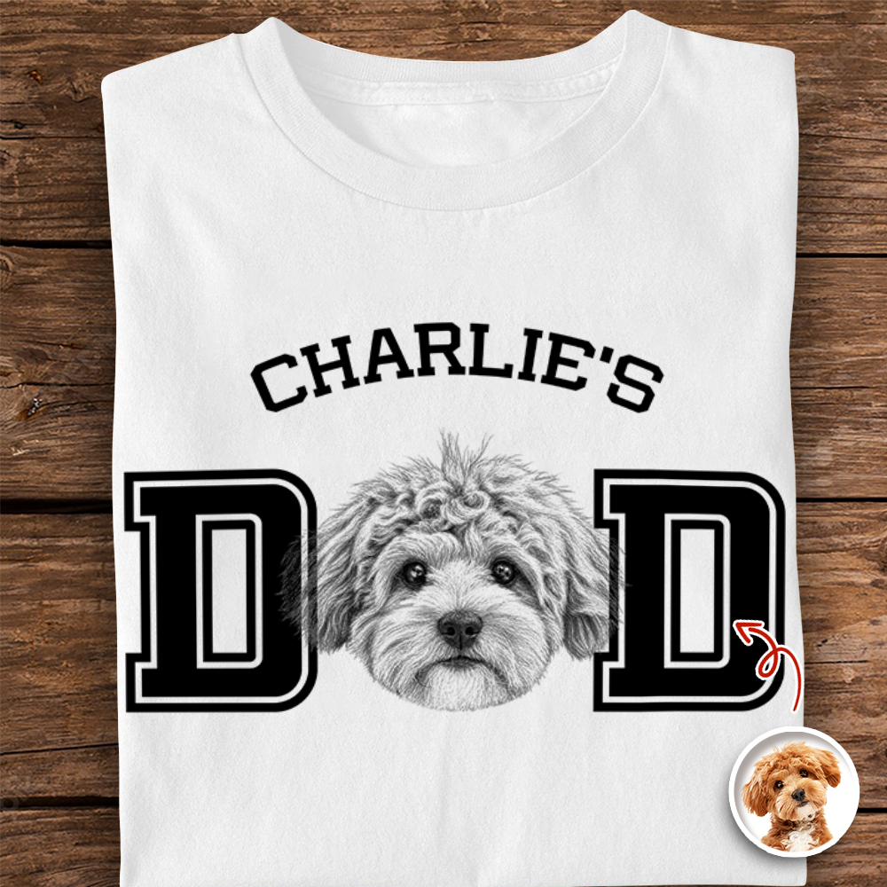 Custom Photo T-Shirt for Dog Dad Personalized Father's Day Gift