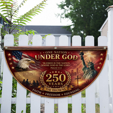 Load image into Gallery viewer, Personalized One Nation Under God Non-Pleated Fan Flag Gift for Family Independence Day
