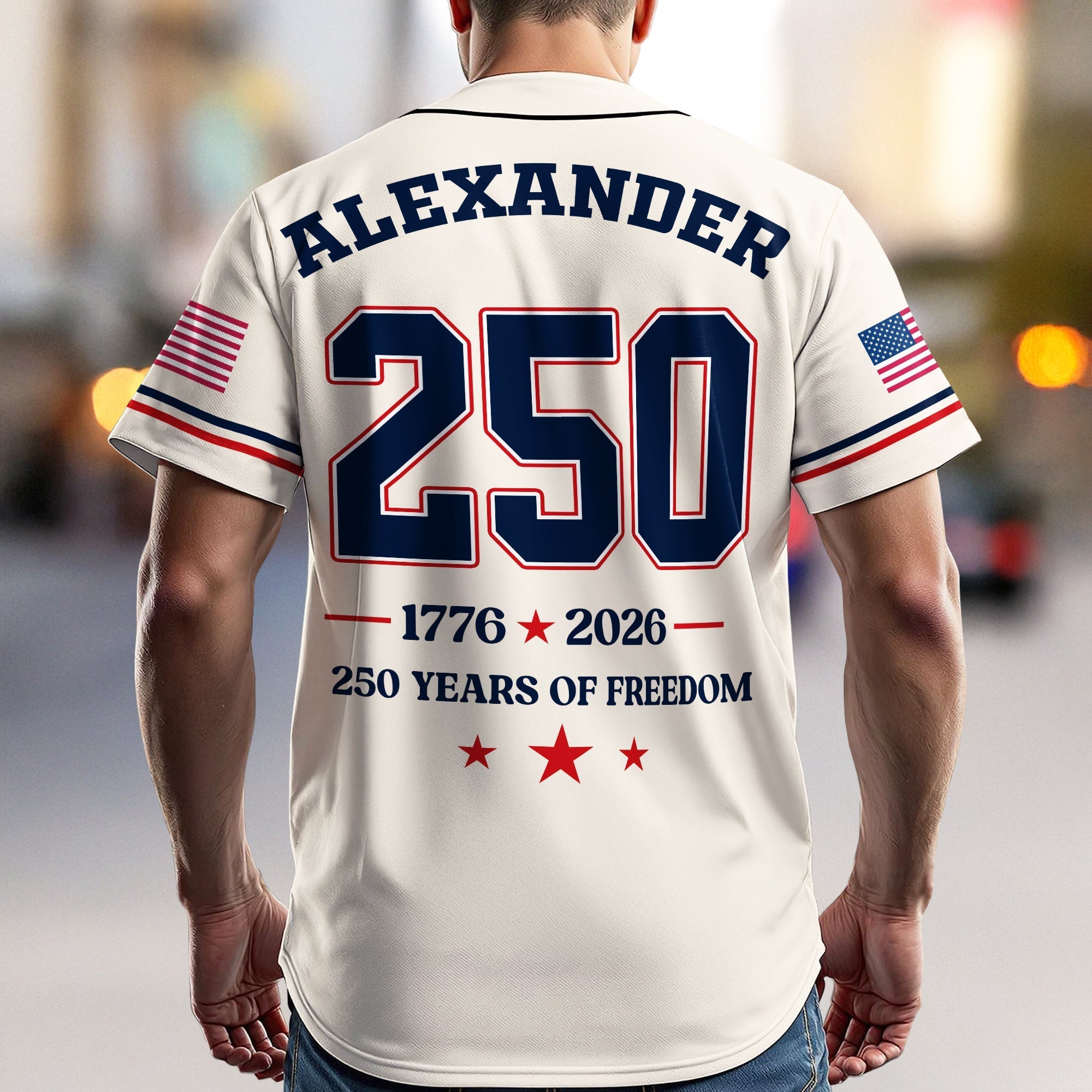 Personalized 250 Years of Freedom Baseball Jersey Custom Name Gift