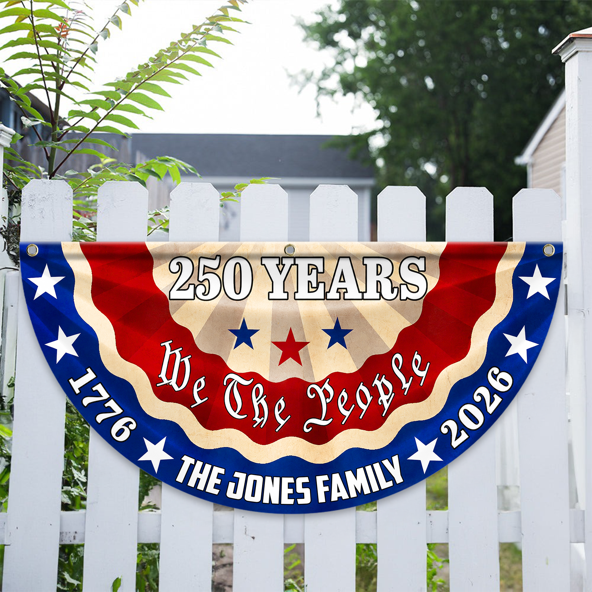 Personalized 250th Independence Day Family Flag Custom Name Gift