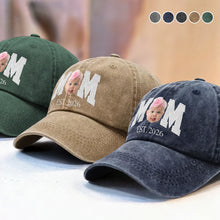 Load image into Gallery viewer, Custom Photo Face Washed Denim Baseball Cap Gift for Dad
