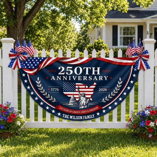 Personalized Family Name Flag 250 Years of Liberty Gift