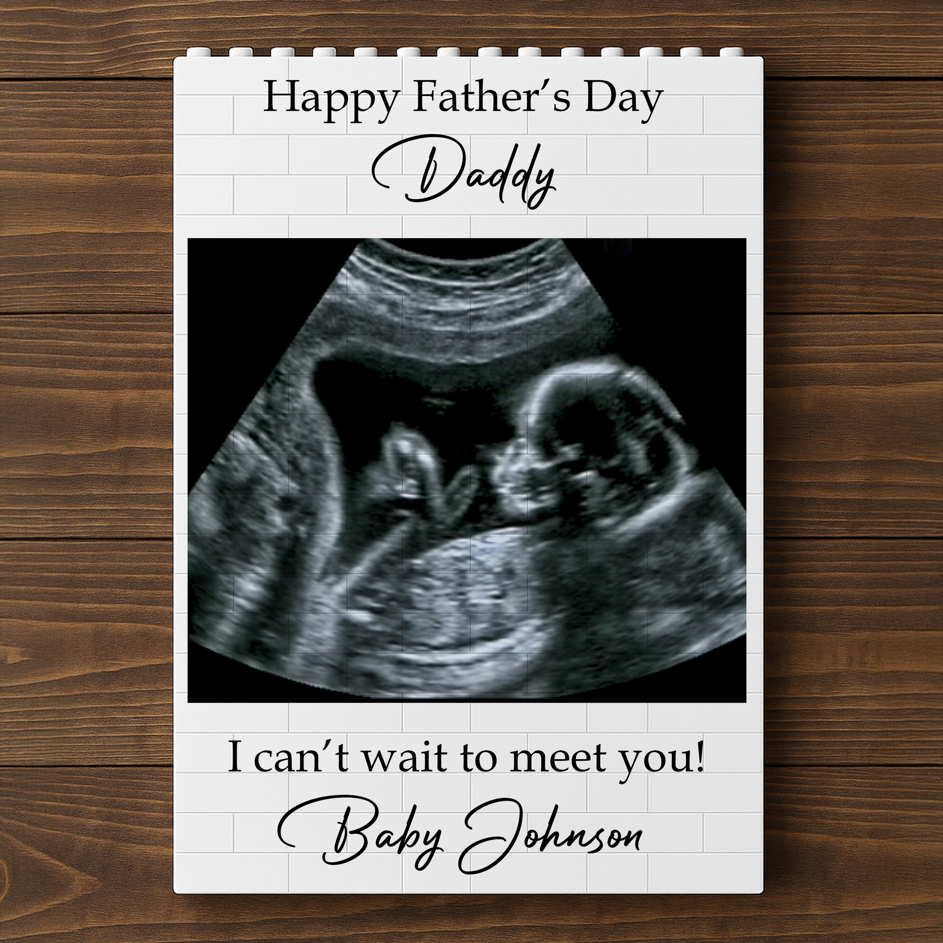 Personalized Baby Bump Photo Building Block Gift for Dad