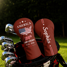 Load image into Gallery viewer, Personalized Golf Head Cover Custom Name 250th Anniversary Gift

