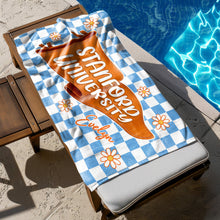 Load image into Gallery viewer, Personalized University Name Pennant Beach Towel Graduation Gift
