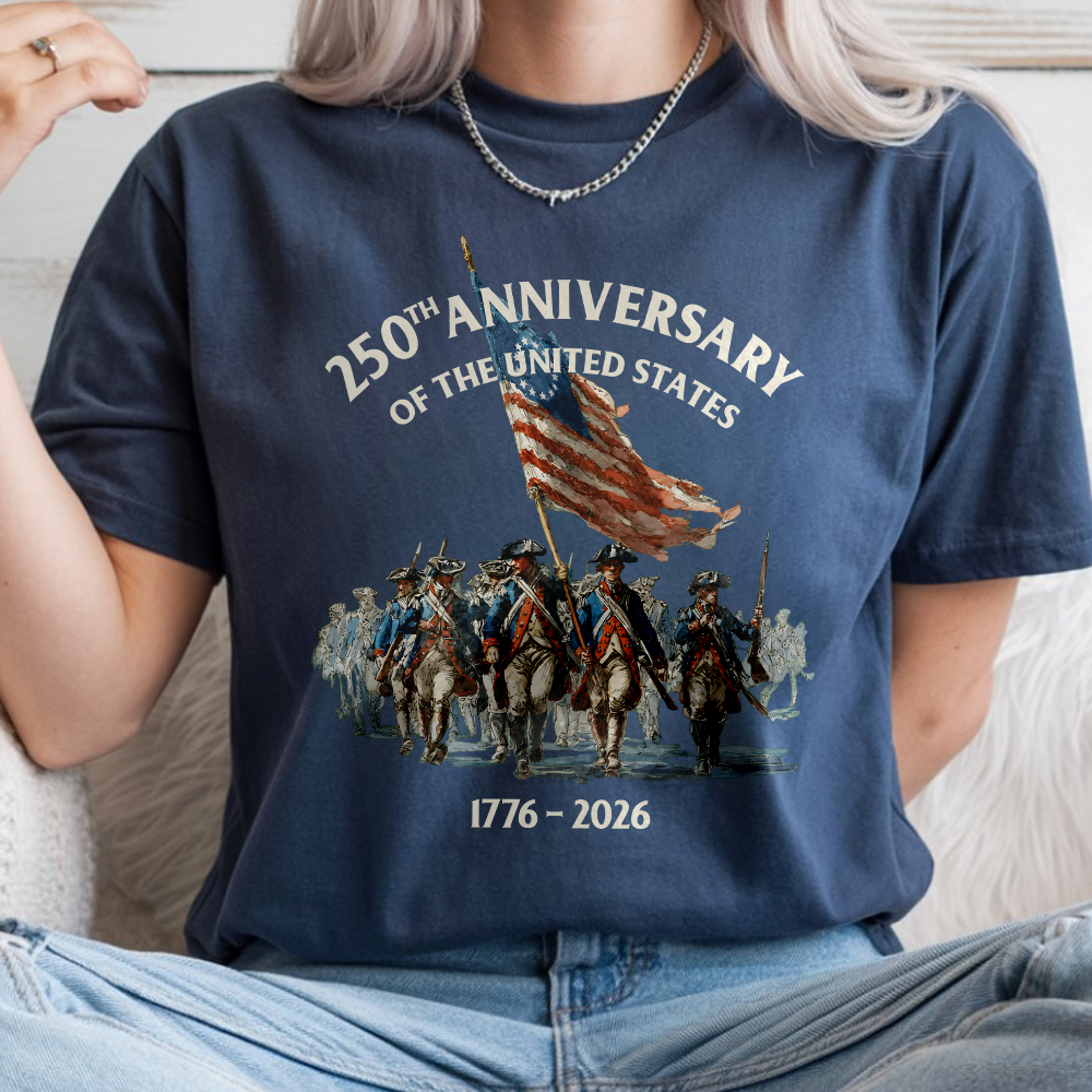 250th Anniversary T-Shirt American Flag Gift for Him/Her
