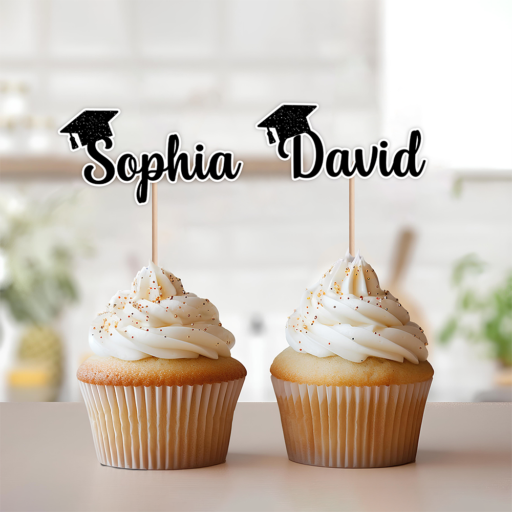 Personalized Graduation Cupcake Topper Custom Name Party Decor