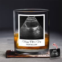 Load image into Gallery viewer, Personalized Ultrasound Photo Rock Glass Custom Gift for Dad
