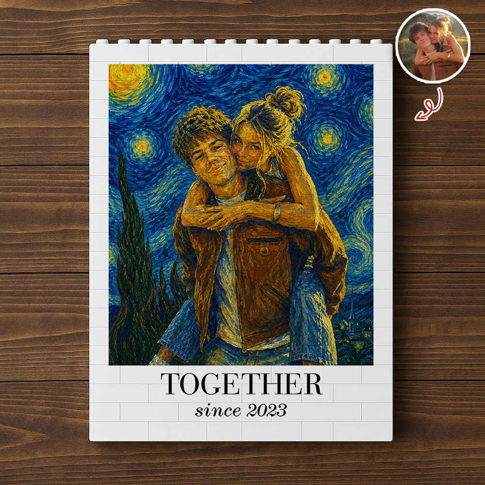Custom Photo Building Block Art Unique Anniversary Gift for Couple