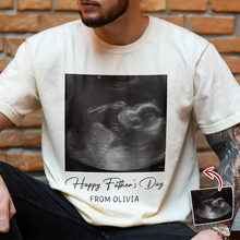 Load image into Gallery viewer, Personalized Ultrasound Photo Comfort Shirt Gift for New Dad
