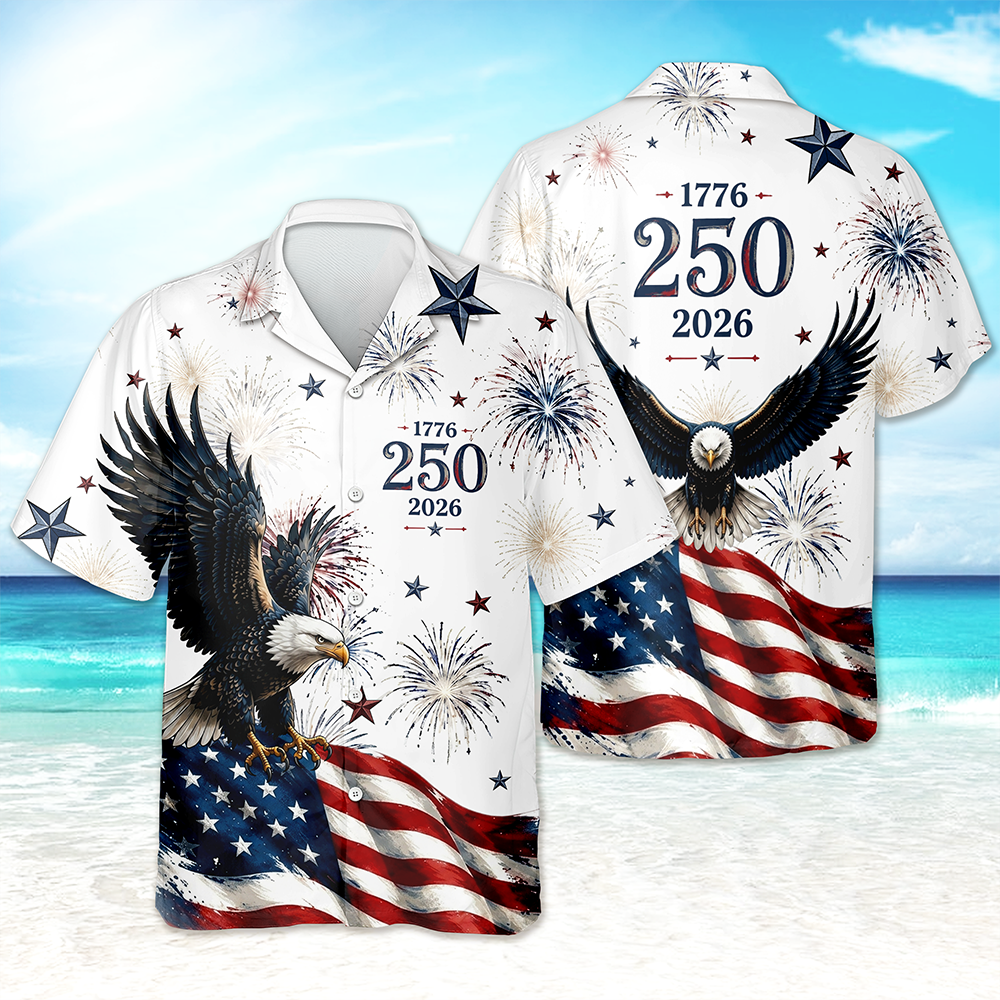 Personalized America 250th Hawaiian Shirt Custom Gift for Him