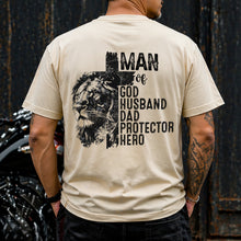 Load image into Gallery viewer, Personalized Christian Lion Cross Shirt Gift for Dad | Husband
