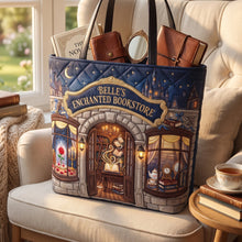 Load image into Gallery viewer, Personalized Quilted Tote Bag Bookstore Design Gift for Book Lovers
