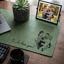 Load image into Gallery viewer, Personalized Desk Mat Custom Photo Sketch Gift for Dad
