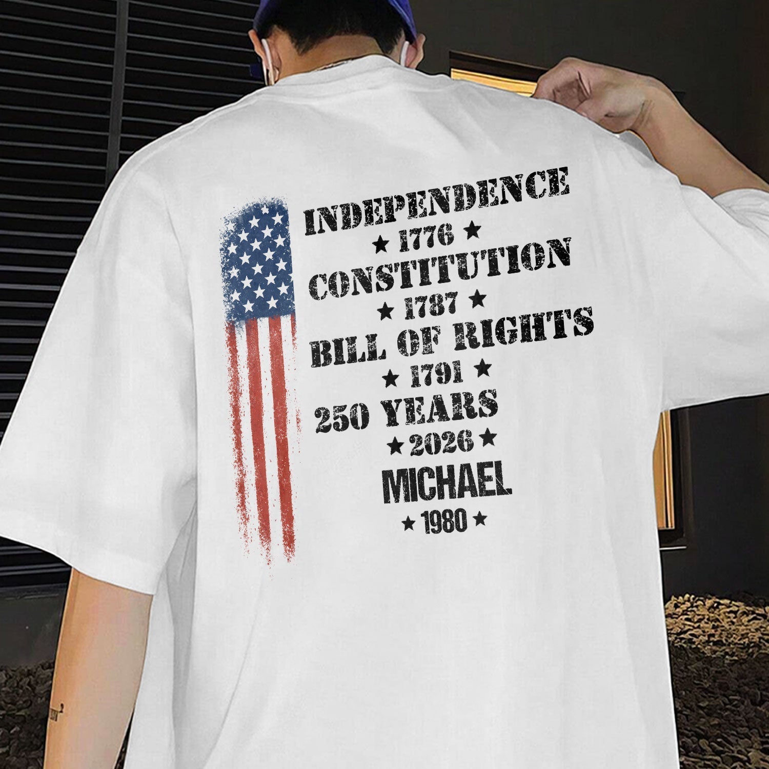 Personalized 250 Years of America Shirt Custom Name Gift for Dad