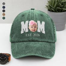 Load image into Gallery viewer, Custom Photo Face Washed Denim Baseball Cap Gift for Dad
