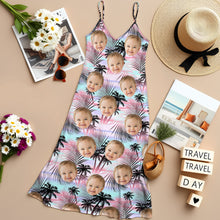 Load image into Gallery viewer, Personalized Tropical Summer Maxi Dress Custom Photo Gift for Mom
