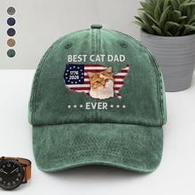 Load image into Gallery viewer, Personalized Washed Denim Baseball Cap Custom Photo Gift for Dog Dad
