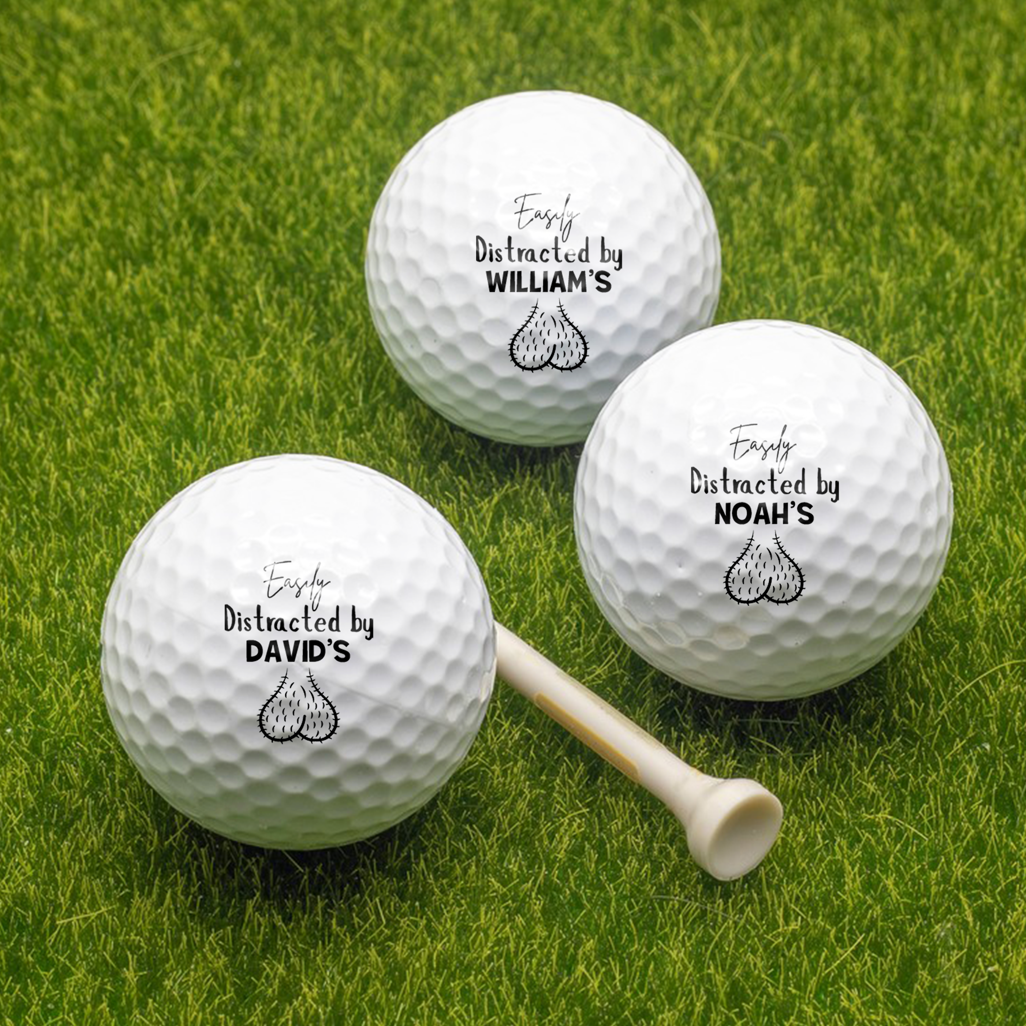 Personalized Golf Ball Easily Distracted By Golf Humor Gift for Dad