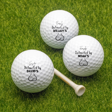 Load image into Gallery viewer, Personalized Golf Ball Easily Distracted By Golf Humor Gift for Dad
