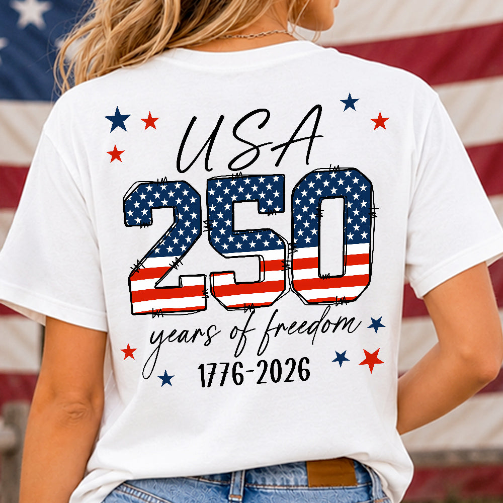 Personalized 250 Years of Freedom T-Shirt Gift for Dad