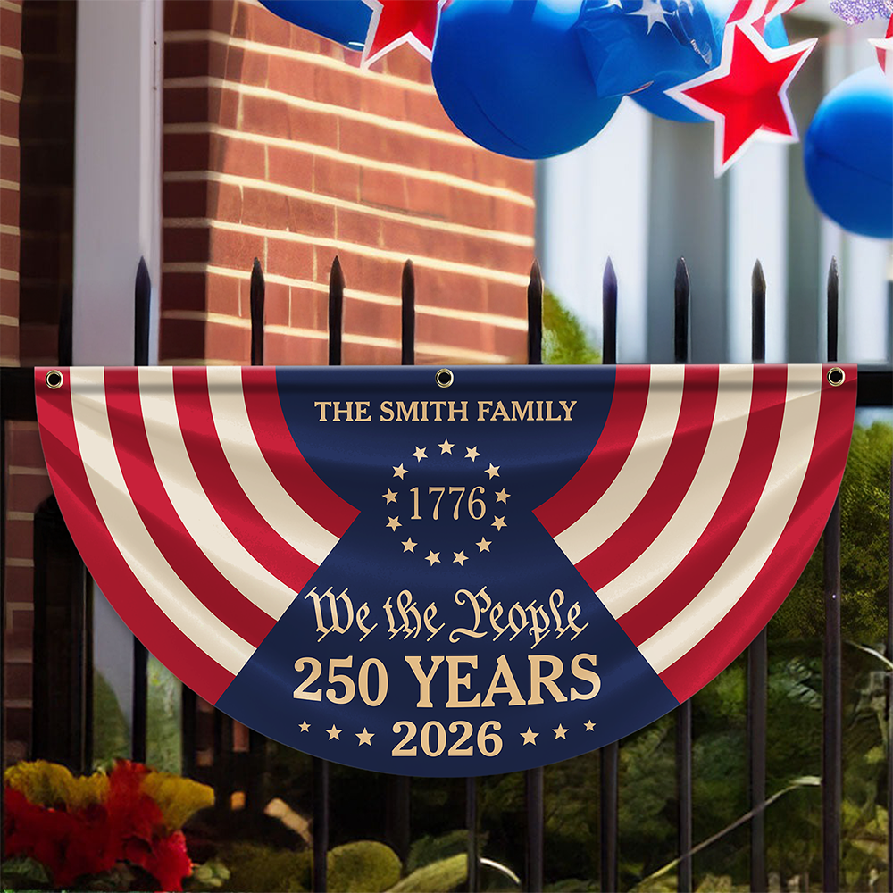 Personalized We The People Family Name Flag 4th of July Gift
