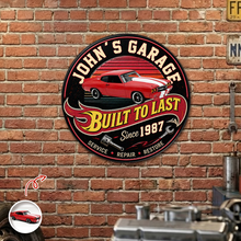 Load image into Gallery viewer, Personalized Car Garage Metal Sign Custom Year Gift for Dad
