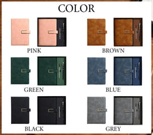 Load image into Gallery viewer, Personalized Engraved Leather Notebook Set with Pen Gift for Dad
