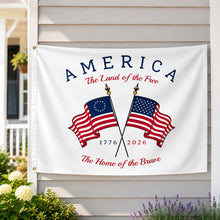 Load image into Gallery viewer, Personalized House Flag America The Land Of The Free Gift
