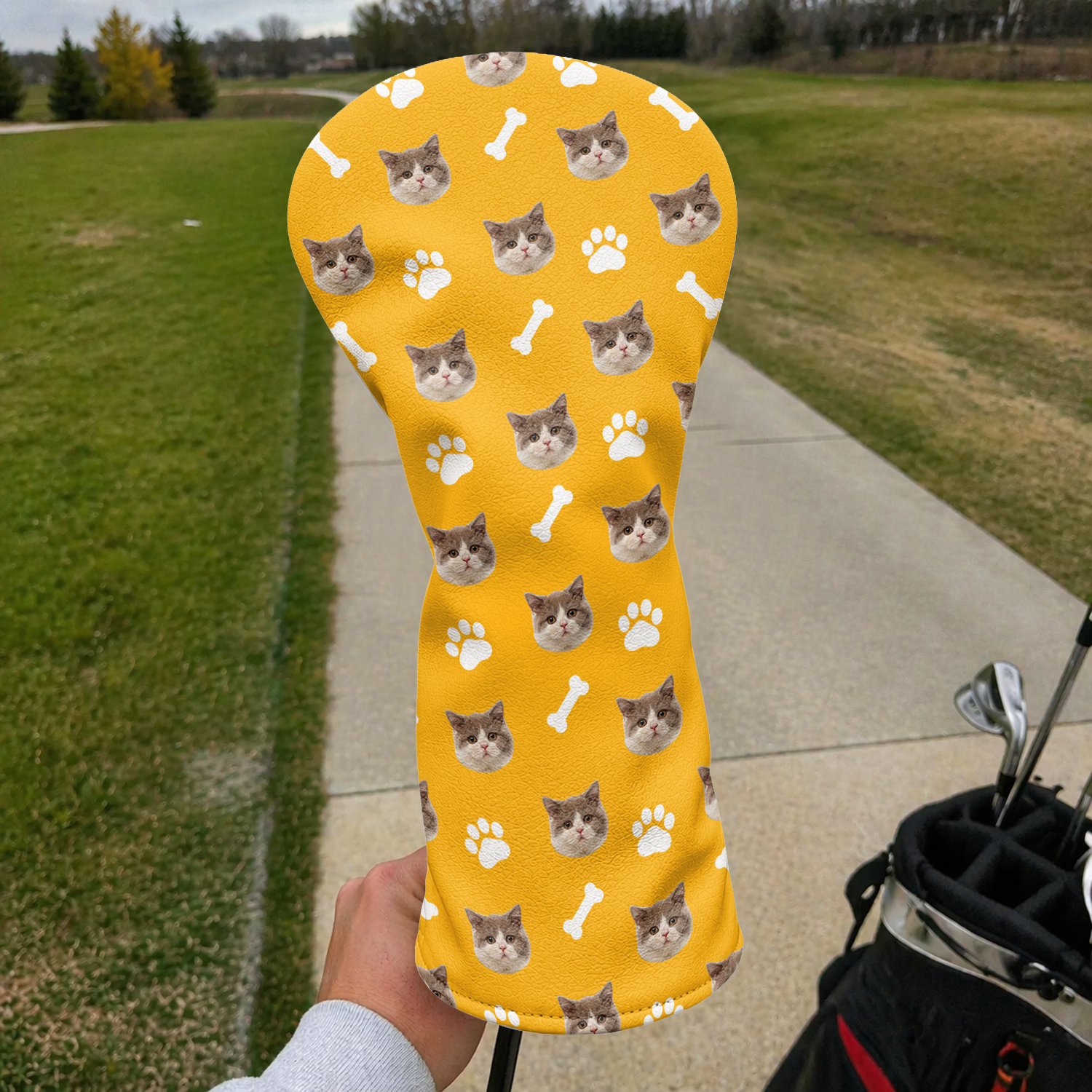 Personalized Dog Cat Photo Golf Head Cover Unique Gift for Dad