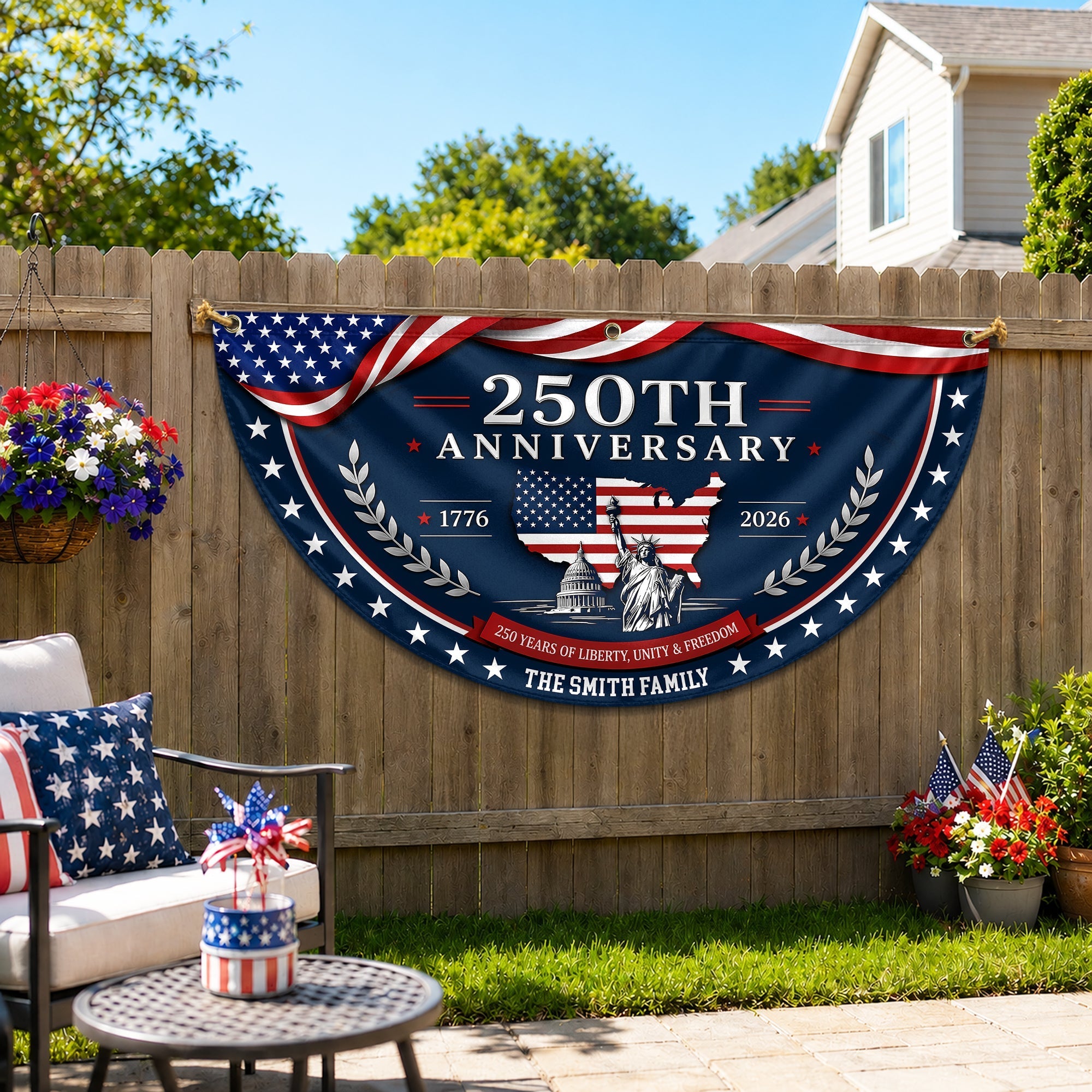 Personalized Family Name Flag 250 Years of Liberty Gift