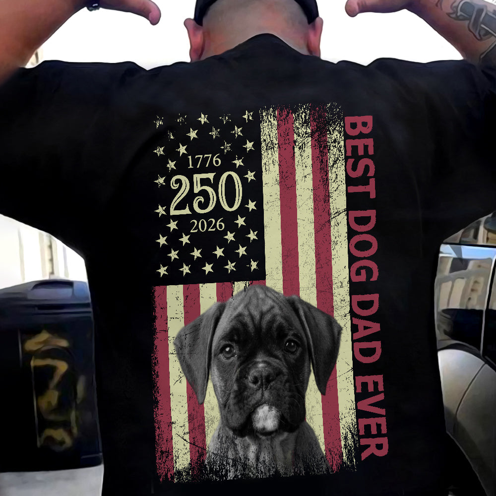 Personalized Dog Dad Shirt Custom Photo 4th of July Gift