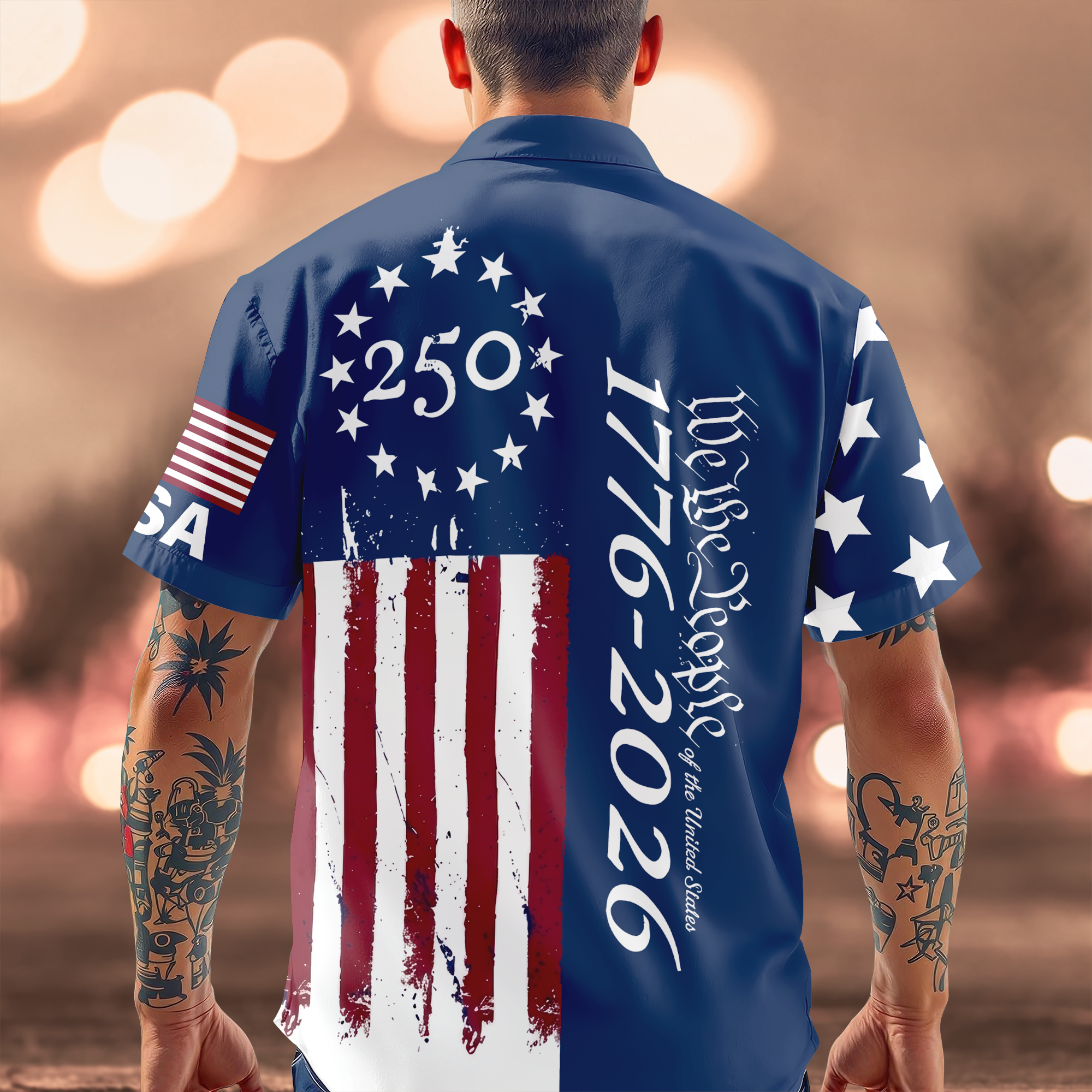 Personalized Hawaiian Shirt Custom Print Gift for 4th of July