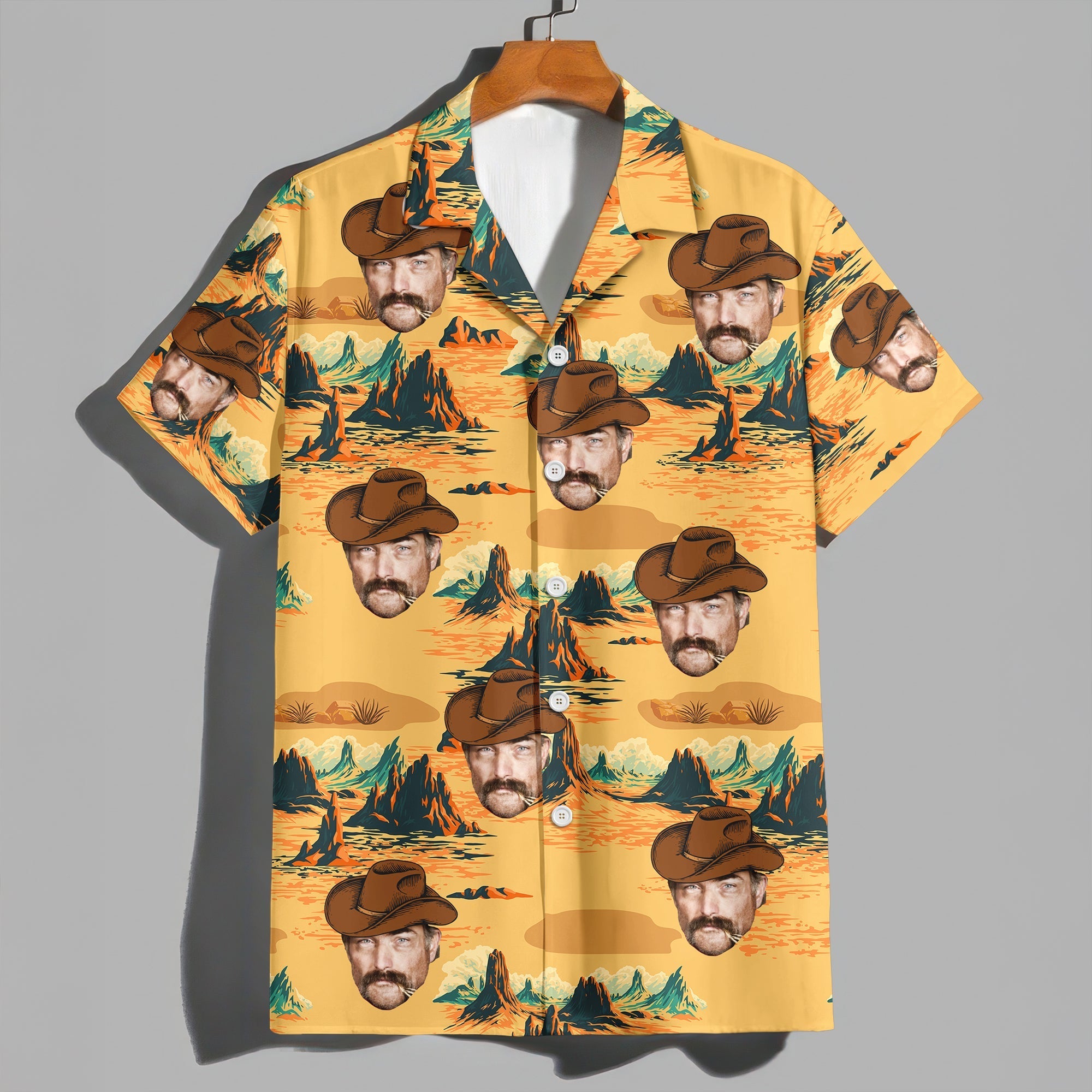 Personalized Retro Cowboy Hawaiian Shirt Custom Photo Gift