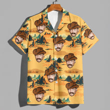 Load image into Gallery viewer, Personalized Retro Cowboy Hawaiian Shirt Custom Photo Gift
