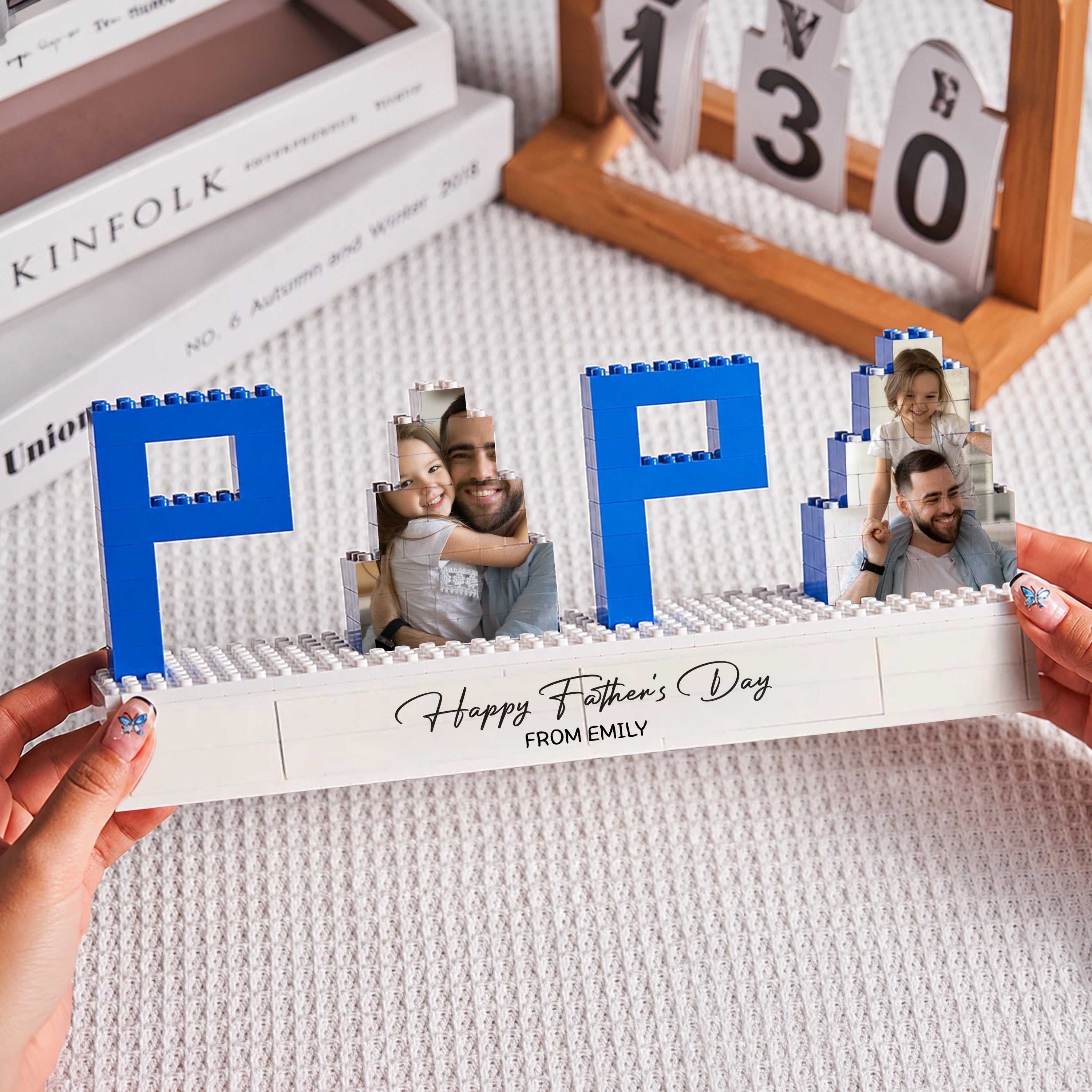 Personalized Photo Building Blocks Custom Gift for Dad