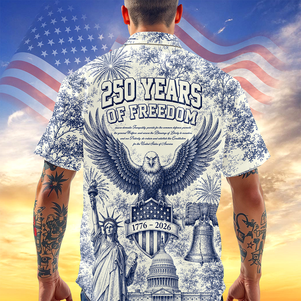 Personalized Patriotic Hawaiian Shirt Custom Design Gift for Dad