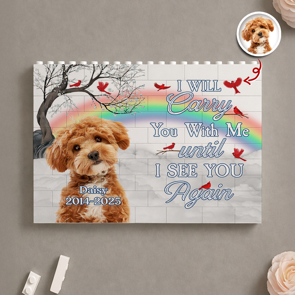 Custom Photo Dog Cat Memorial Building Block Personalized Gift