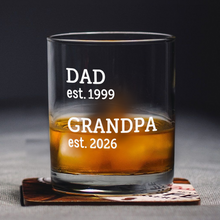 Load image into Gallery viewer, Personalized Whiskey Glass Custom Dad Gift for Father's Day
