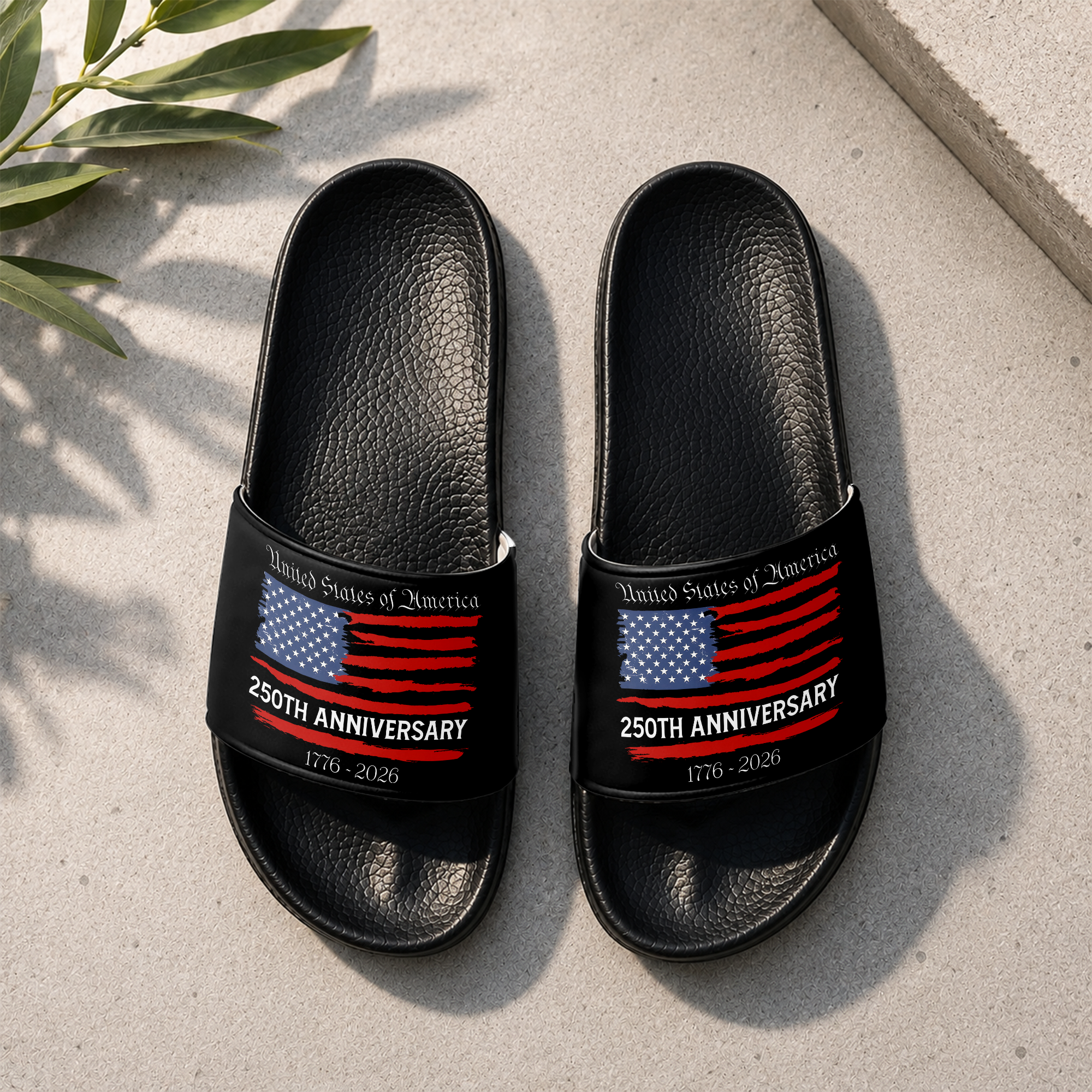 Personalized Eagle Slide Sandals 250th Anniversary Gift for Dad