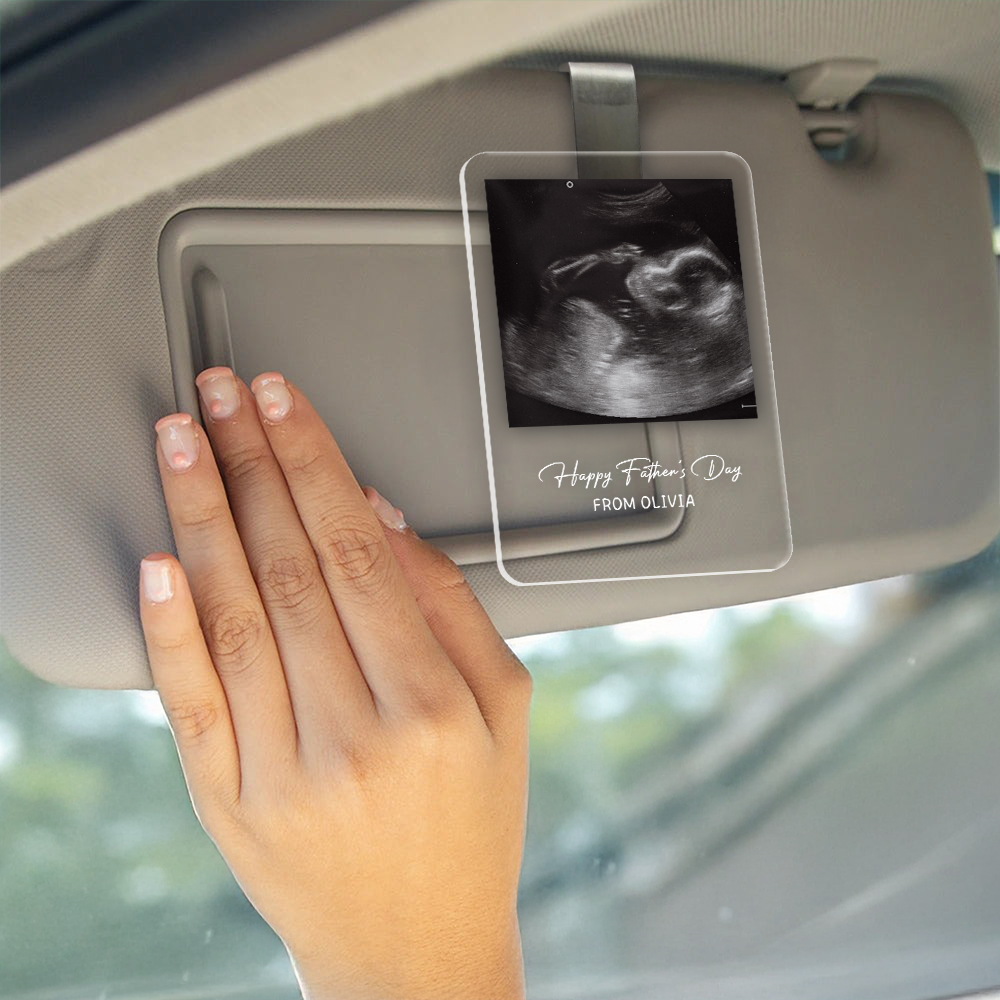 Personalized Acrylic Car Visor Clip Custom Photo Gift for Dad